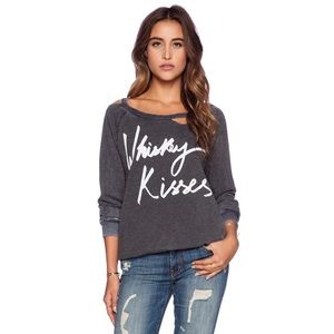 CHASER Whiskey Kisses Distressed Pullover